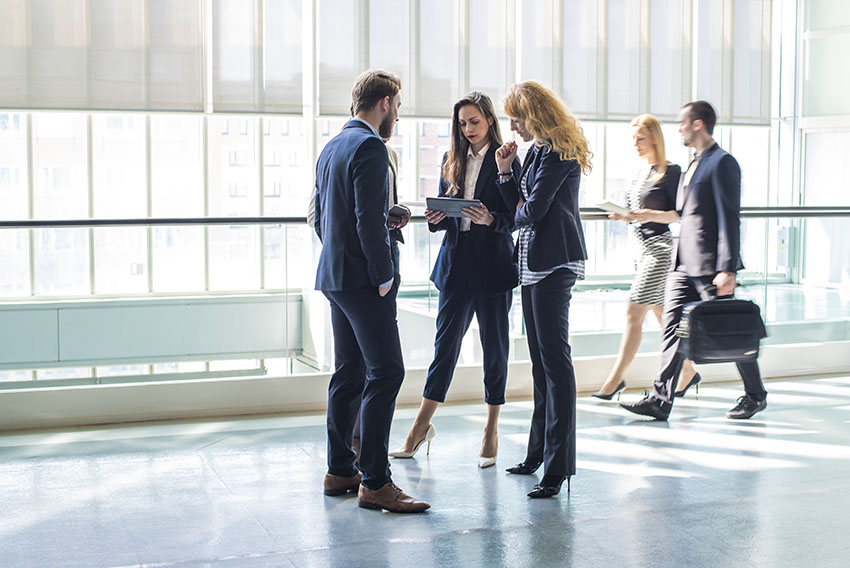 People talking in a group