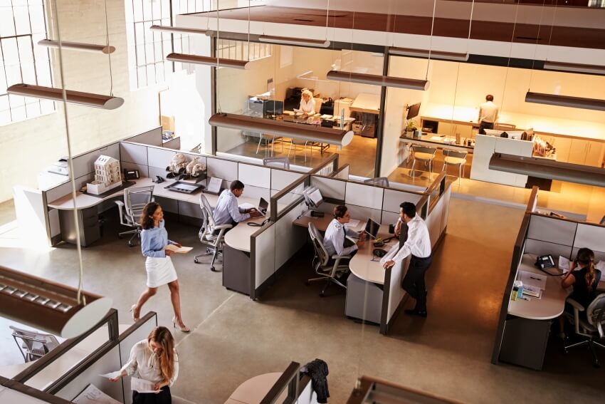 Overhead view of a cubical office space | Astoncarter.com